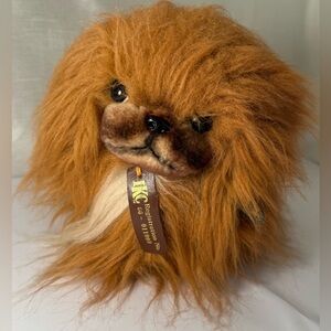 1985 Vintage IKC 24k Polar Puff Plush Dog Pomeranian Brown  Special Effects
